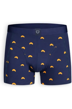 A-dam Navy Croissant - Boxershort - Heren - Volwassenen - Vegan - Boxershorts - Onderbroek - Ondergoed - Katoen - Donkerblauw - L
