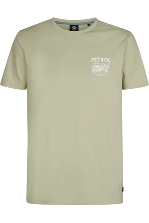 Petrol Industries Heren Backprint T-shirt Bayfrontstone - Groen