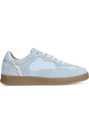 Manfield Dames - Lichtblauwe suède sneakers