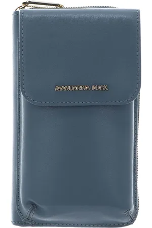 Mandarina Duck Leren Telefoontasje Luna Wallet Phone Holder Blauwgrijs