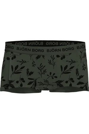 Björn Borg Meisjes cotton stretch 3P mini boxershorts basic flowers groen & zwart
