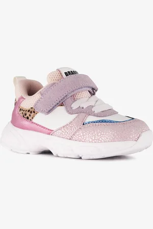 Braqeez Leren meisjes sneakers metallic pastel - - Uitneembare zool