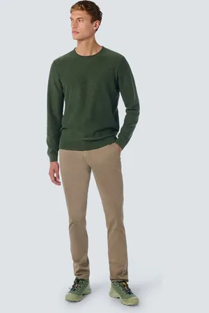 No Excess Sweater met ronde hals, geverfd en stone washed afwerking