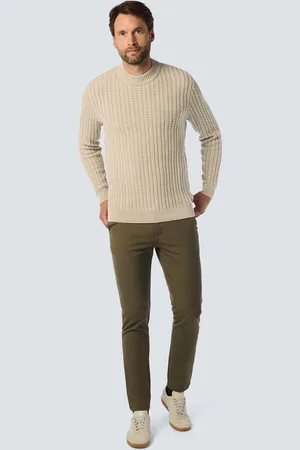 No Excess Pullover met ronde hals en kabeljacquard: Luxe en stijl voor elke gelegenheid