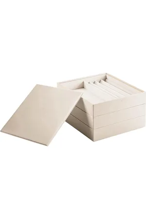 Merkloos Sieradenkistje met 3 schuifladen - Sieradenorganizer - 3 stuks - Kunstleer - 18 x 18 x 3 cm
