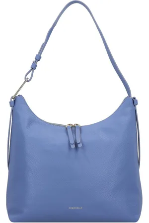 Coccinelle Leren Schoudertas Malory Handbag Grained Leather Blauw