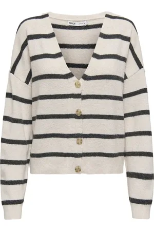 ONLY Vest Onlrica Life L/s V-neck Cardigan Kn 15340017 Birch/black Dames