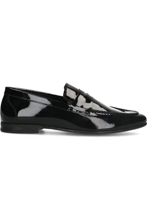 Manfield Heren - Zwarte lakleren loafers