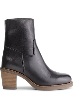 Travelin Isere - Dames enkellaars - 100% leer - Boots met hak - Zwart