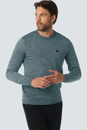 No Excess Pullover met ronde hals: Tweekleurige melange en comfortabele pasvorm