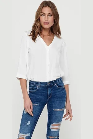 JDY Jacqueline de Yong Blouse capote 3/4 Shirt Wvn 15225654 Cloud Dancer Dames