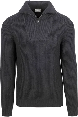 No Excess Gebreide halve rits in tweekleurige wol: Elegantie en comfort gecombineerd