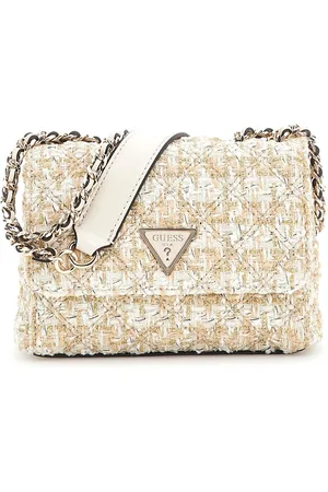 Guess Schoudertas Giully Mini 2 Compartment Convertible Flap Goudkleurig