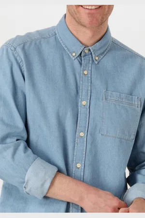 Foret Hornet Chambray Shirt Overhemden Heren -