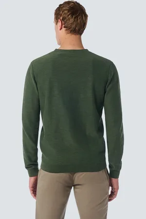 No Excess Sweater met ronde hals, geverfd en stone washed afwerking