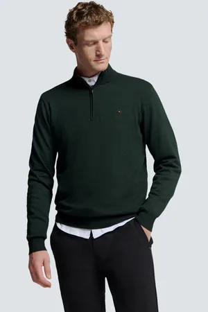No Excess Pullover met halve rits en tweekleurige melange: Comfort en stijl gecombineerd