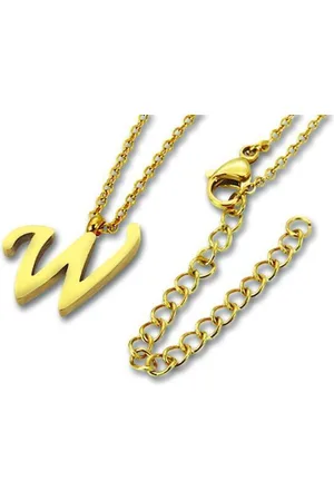 Amanto Ketting Letter W Goldcolor - 316L Staal - Alfabet - 15x13mm - 50cm
