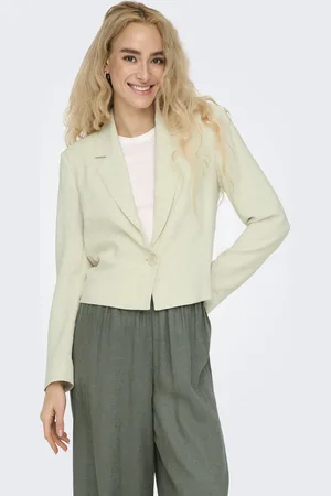 JDY Jacqueline de Yong Blazer kiara Linen L/s Blazer Pnt 15346177 Oatmeal/melange Dames