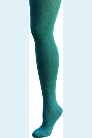 Bonnie Doon Biologisch Katoenen Maillot Dames maat 38/40 M - Uitstekende pasvorm - Gladde Naden - OEKO-TEX gecertificeerd - Bio Cotton Tights - Duurzaam en Huidvriendelijk Bio Katoen - Groen/Blauw - - BP051900.459