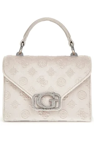 Guess Avondtas Schoudertas Zalina Mini Top Handle Flap Crème