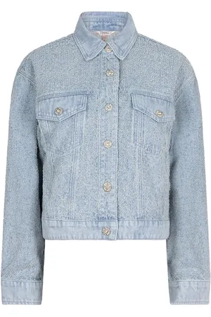 Esqualo Jas Jacket Jeans Damaged Sp25.12000 Light Blue Dames