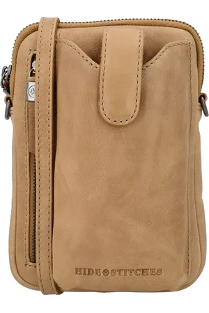 Hide & Stitches Porto Telefoontasje - Crossbody tas - Telefoon - Ritssluiting - Leer - - 100% Leer