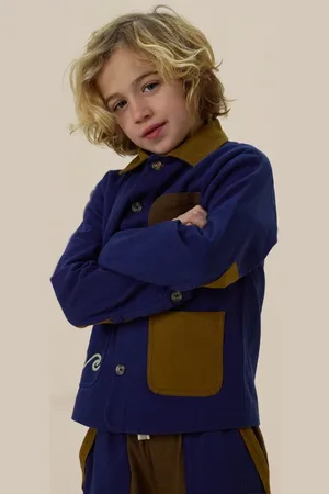 Sissy-Boy Donkerblauwe colourblock jack met embroidery