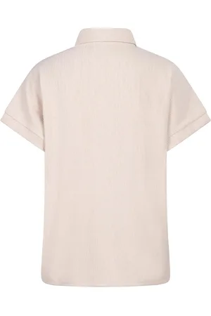 Esqualo Blouse Blouse Fancy Crinkle Sp25 30016 168 Light Sand Dames
