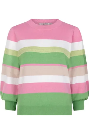 Esqualo Trui Sweater Striped Sp25 07015 420 Rose Dames