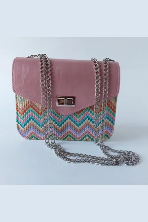 Bulaggi Crossbody tas - - pastel - roze - glans - diverse kleuren - golf motief - verstelbare ketting - zomers - trendy dit jaar