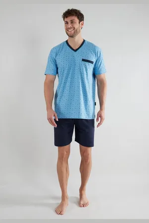 Götzburg Shortama heren - blauw met print - 452292/615 - maat 56