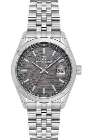 Daniel Klein DK.1.13883-2 - Horloge - Polshorloge - Analoog - Unisex - stalen band - Rond - Metaal - Datumaanduiding - Streepjes - Zilverkleurig - DonkerGrijs