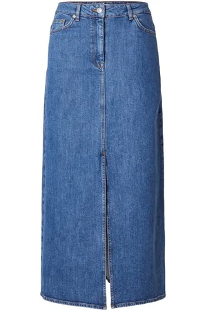 SELECTED Bella HW Maxi Marine Skirt Medium Blue Denim