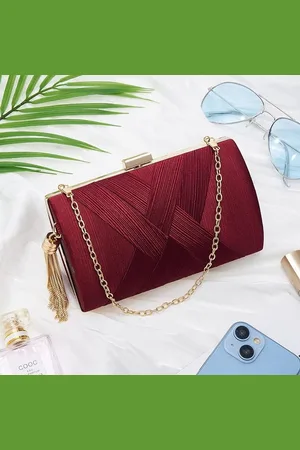 Merkloos Vrouwen Clutch Bag Avondtas Omzoomd Avond Handtas, Lady Party Bruiloft Clutch Portemonnee Ketting Schouder Cross Body Bag