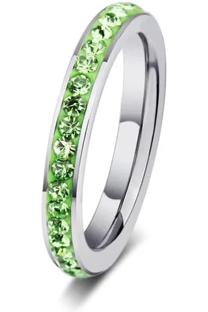 Amanto Ring Erien Green - 316 Staal - 4mm - maat 64 - 20,4mm