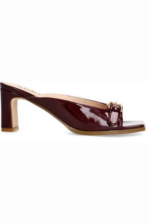 Sacha Dames - Bordeaux sandalen met hak en buckle