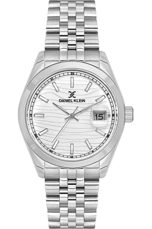 Daniel Klein DK.1.13883-1 - Horloge - Polshorloge - Analoog - Unisex - stalen band - Rond - Metaal - Datumaanduiding - Streepjes - Zilverkleurig - Wit