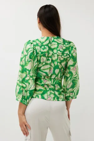 Esqualo Blouse Blouse Wrap Floral Treasure Sp25 15006 999 Print Dames