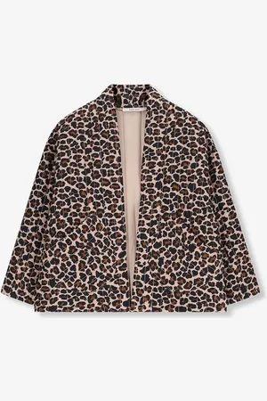 Sissy-Boy Bruine padded jack met leopard print