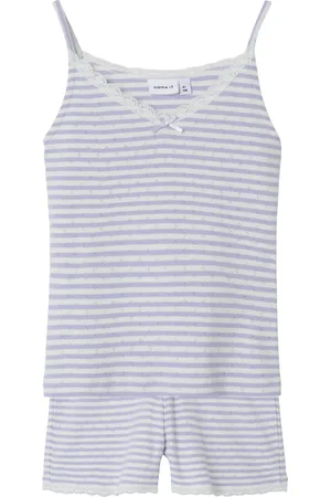 NAME IT Meisjes pyjama set - Heirloom Lilac - Kinder shortama biologisch katoen - 146