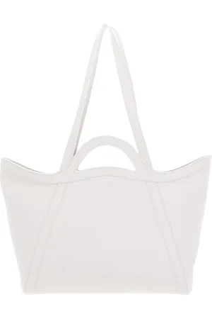Coccinelle Leren Schoudertas Amalia Grained Leather Shopper Wit