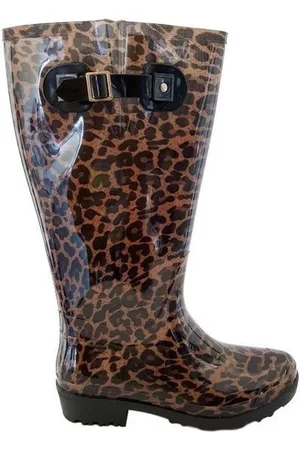 JJ Footwear Regenlaars Wide Wellies Leopard Kuitmaat XXL-Schoenmaat 43