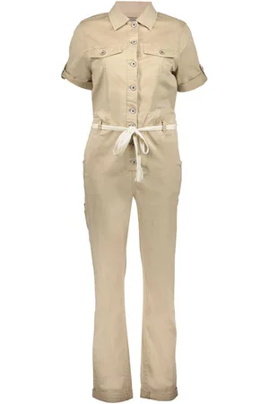 Geisha Jumpsuit Cargo Jumpsuit Met Strikkoord 51039 10 Sand Dames