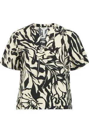 Object Object T-shirt Objkarina S/s Re V-neck Top Noos 23045928 Sandshell/black Flow Dames