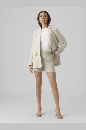 VERO MODA VMVERA LS LINEN BLAZER NOOS Dames Blazer Oatmeal
