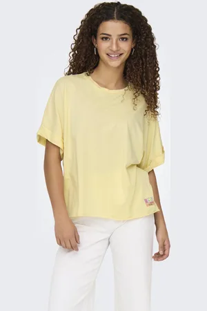 ONLY T-shirt Onlminna S/s Washed Top Cs Jrs 15344958 Double Cream /label Dames