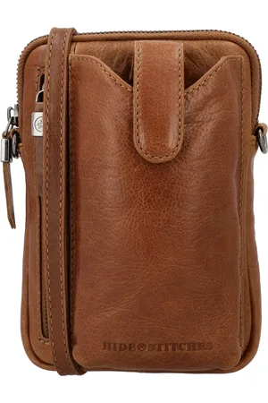 Hide & Stitches Porto Telefoontasje - Crossbody tas - Telefoon - Ritssluiting - Leer - - 100% Leer