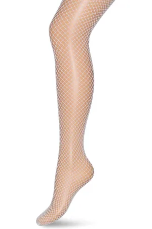 Bonnie Doon Visnet Panty Wit Dames maat S/M 38/40 - Netpanty - Fishnet Tights - Visnet Patroon - Comfortabele Pasvorm - Stevig Materiaal - Super Elastisch - Doorschijnend - - BN751994.103
