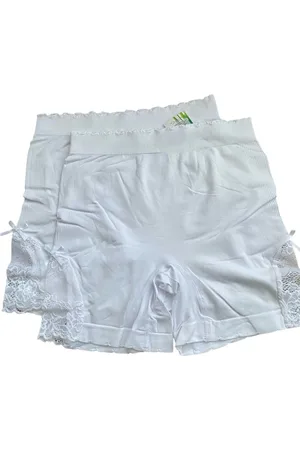 Merkloos Dames Boxershorts/Fietsbroek Bamboe-Polyamide - 6355 - Lange Pijp - 2 Pack - Wit - L/XL