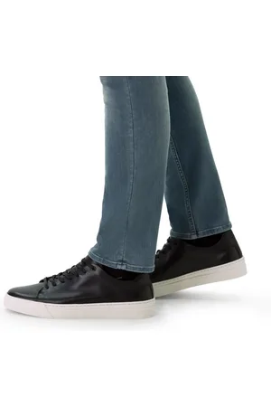 Manfield Heren - Zwarte leren sneakers